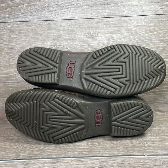 Ugg Cecile Brown Leather Lace Women’s Sz 8 Warm Shearling Waterproof Duck Boots - Picture 7 of 12